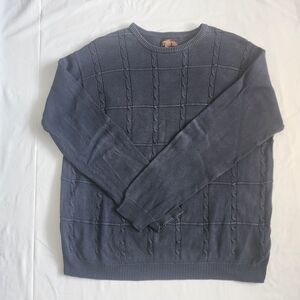 Oak Hill Sweater Men's 2XL Blue Grey Knit Pullover Crew Neck Long Sleeves